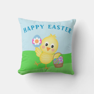 Coussin Joli bébé de Pâques poussin lapin de Pâques