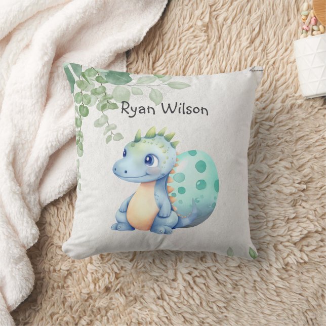 Coussin Joli bébé dinosaure à l'aquarelle (Couverture)