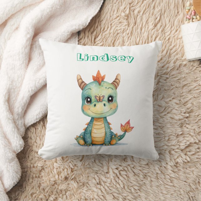 Coussin Joli bébé dragon heureux  (Couverture)