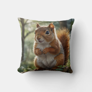 Coussin Joli bébé écureuil jardin de cottage 