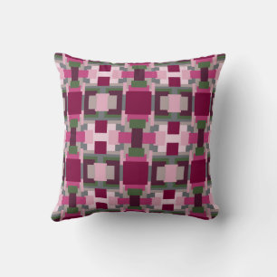 Coussin Joli bloc de couleur rose et vert
