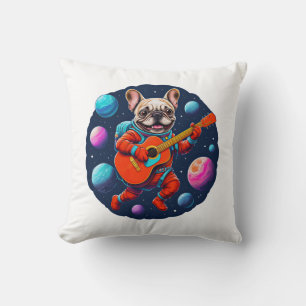 Coussin Joli Bouledogue Français Astronaute Jouant de la G