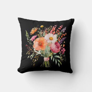 Coussin Joli bouquet floral de fleurs liées à la main