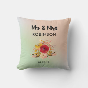 Coussin Joli bouquet floral Mariage M & Mme