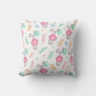 Coussin Joli Bunnies Aquarelle
