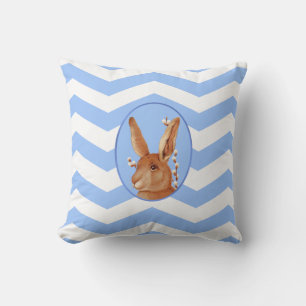 Coussin Joli Bunny Vintage et Motif Chevron