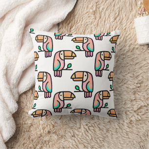 Coussin joli cadeau d'animal de toucan tropical mignon pou