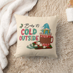 Coussin Joli cadeau de Noël scandinave et cacao chaud
