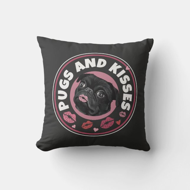 Coussin Joli Carlin noir Carlins et baisers (Recto)