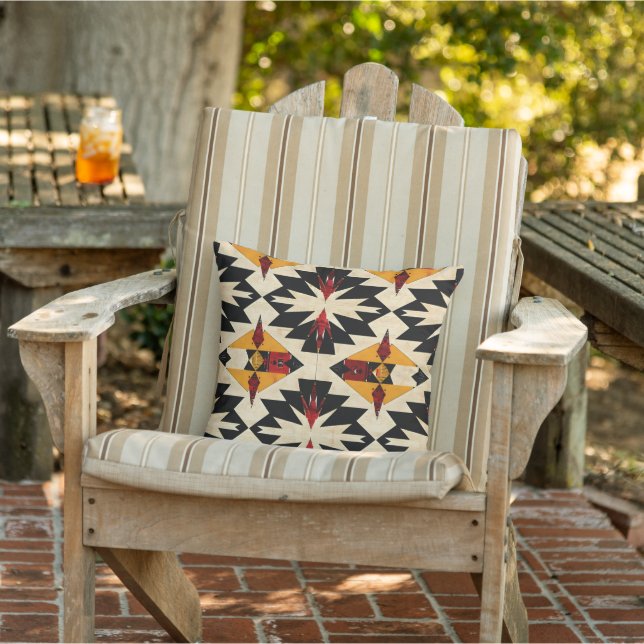 Coussin Joli carrelé motif sud-ouest (Chaise)