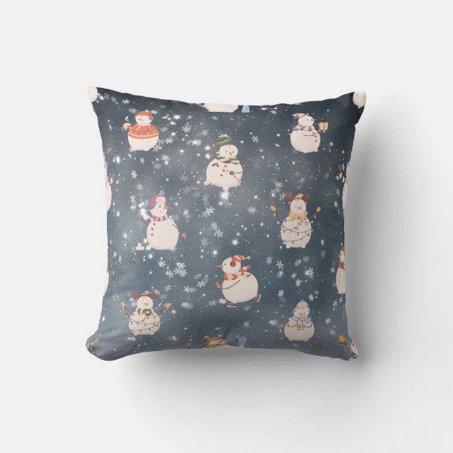 Coussin Joli Cartoon de Noël Snowman (Recto)