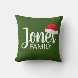 Coussin joli CHAPEAU DE PÈRE NOËL avec typographie |