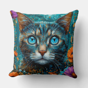 Coussin Joli Chat Floral