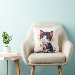 Coussin Joli chat Kawaii pour les amoureux des chats, Cous