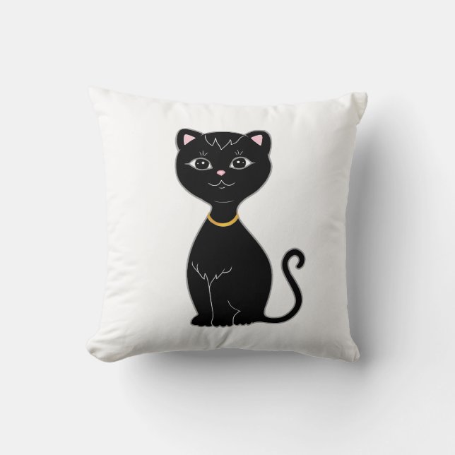 Coussin Joli Chat Noir (Recto)
