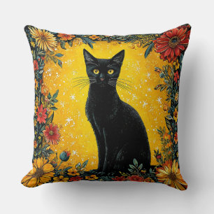 Coussin Joli chat noir