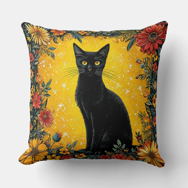 Coussin Joli chat noir (Recto)