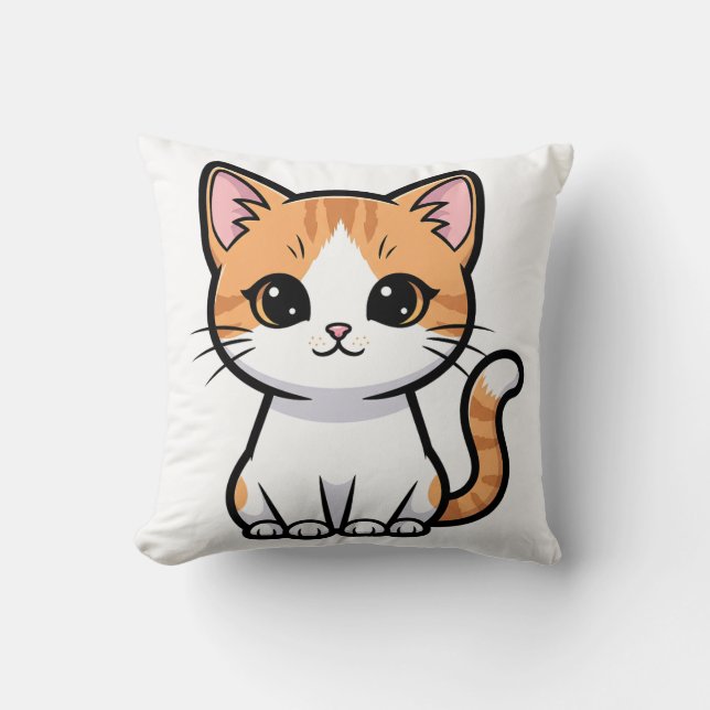 Coussin Joli chat tigré orange (Recto)