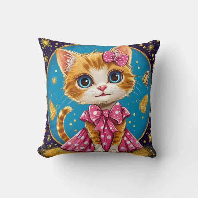 Coussin Joli chaton de dessin animé (Recto)