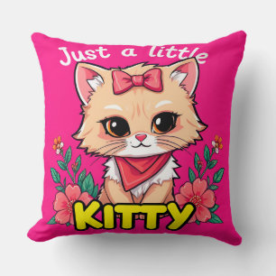 Coussin Joli Chaton de Dessin Animé Sourit