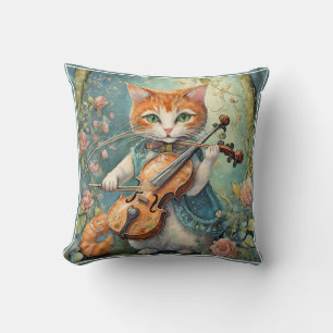 Coussin Joli chaton jouant du violon