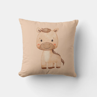 Coussin Joli Cheval Brun