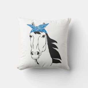 Coussin Joli Cheval Country Western Cowgirl Ferme Équestre