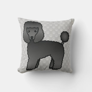 Coussin Joli chien Caniche jouet en couleur de robe noire
