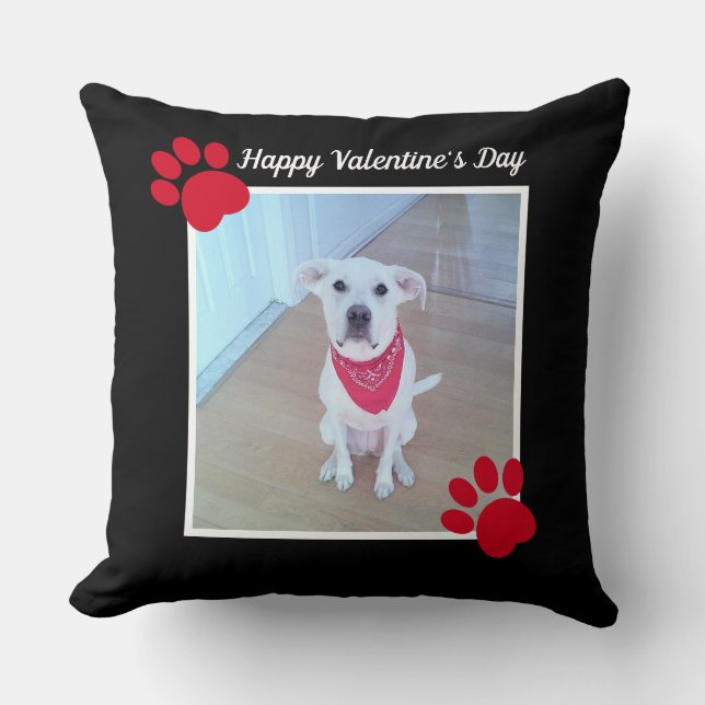 Coussin Joli Chien Joyeuse Saint-Valentin Pattes Rouges 1  (Recto)