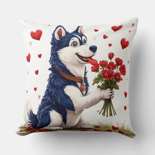 Coussin Joli chien pour la Saint-Valentin (Recto)