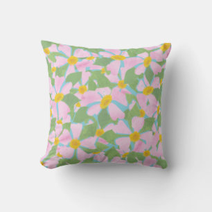 Coussin Joli chien rose Rose sur Sky Blue Motif