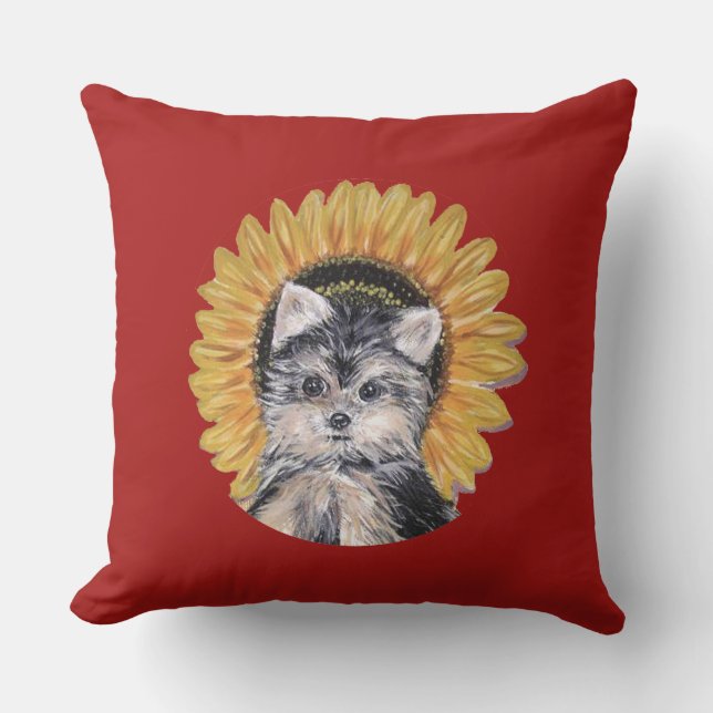 Coussin Joli chien Yorkshire Terrier (Recto)
