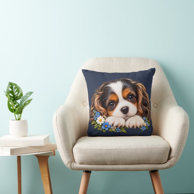 Coussin Joli chiot Cavalier King Charles Spaniel avec Flow (Chaise)