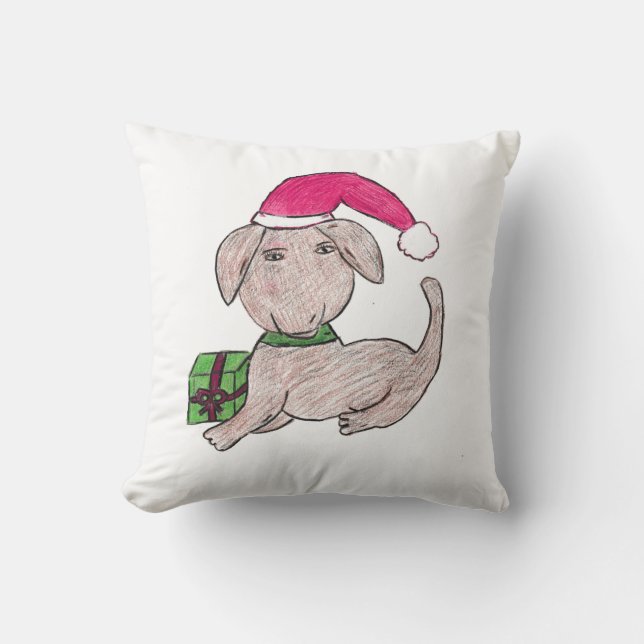 Coussin Joli chiot de Noël (Recto)