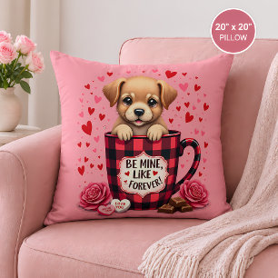 Coussin Joli chiot Saint-Valentin plaid de Buffalo esthéti