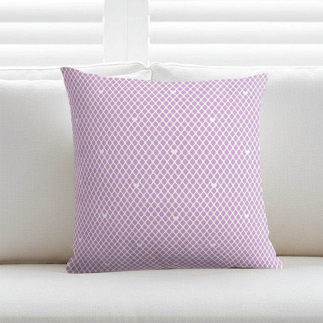Coussin Joli Coeur Amour Treillis Maille Violet Moderne (Créateur téléchargé)