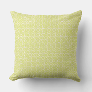 Coussin Joli coeur dessiné à la main design blanc sur vert