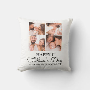 Coussin Joli collage de photos moderne Joyeuse première fê