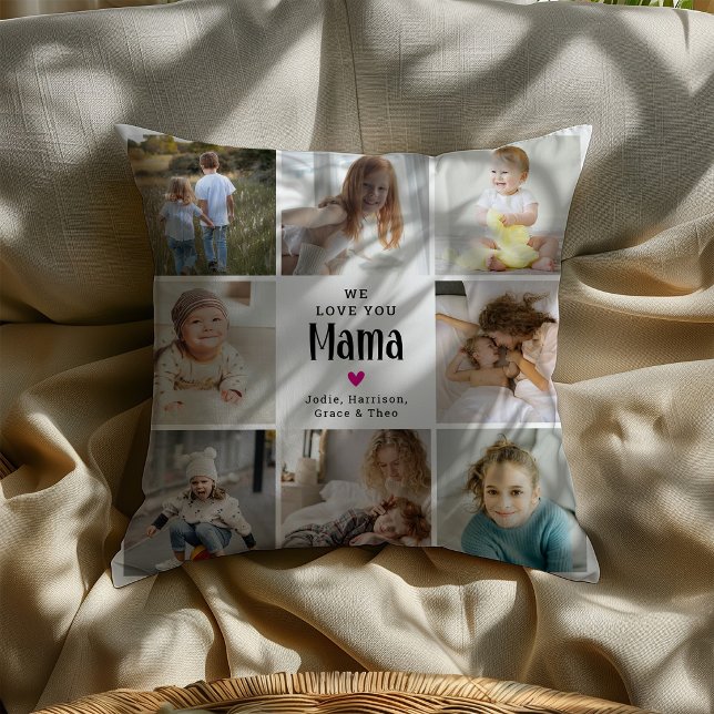 Coussin Joli collage photo 'Nous t'aimons Maman' (Créateur téléchargé)