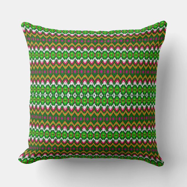 Coussin Joli coloré traditionnel motifs géométriques (Recto)