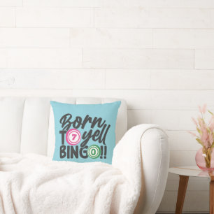 Coussin Joli cri Art de mot de Bingo