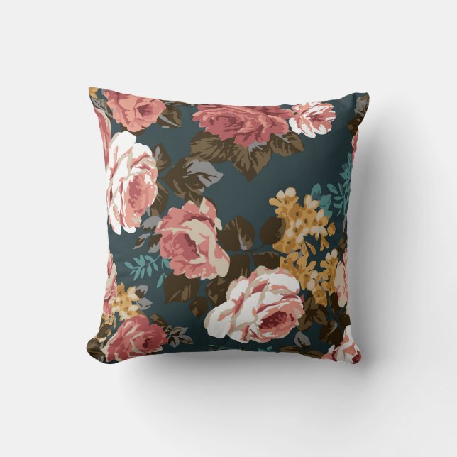 Coussin joli design de fleur illustration textile art, pat (Recto)