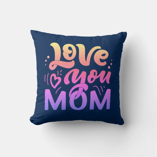 Coussin Joli Design Texte Aimez-vous Maman pour Mères jour (Recto)
