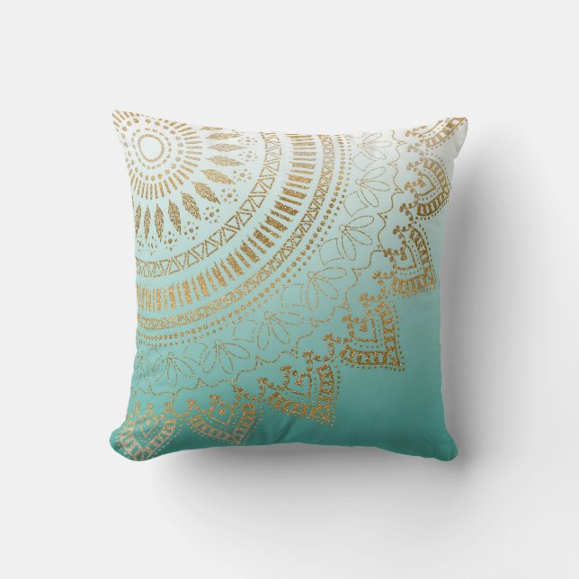 Coussin Joli dessin de mandala tribal dessiné à la main (Recto)