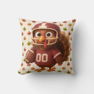 Coussin Joli dindon de football du jour de Thanksgiving