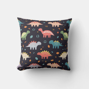 Coussin Joli dinosaure, motif de dinosaure coloré marine