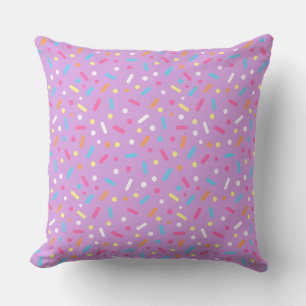 Coussin Joli donut avec glaçage violet et pépites