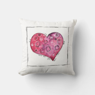 Coussin Joli Doodle de coeur Whimsical