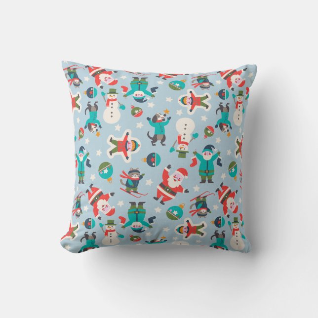 Coussin Joli et drôle Noël non-directionnel Ditsy (Recto)