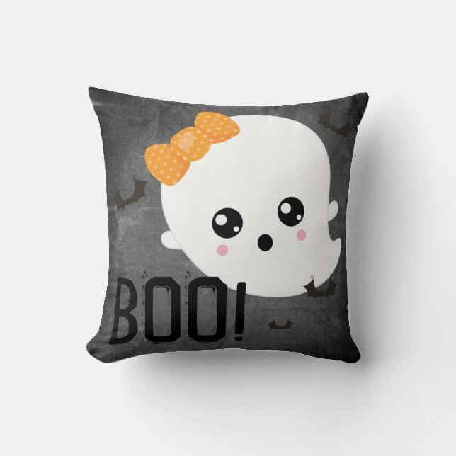 Coussin Joli Fantôme Boo Halloween (Recto)